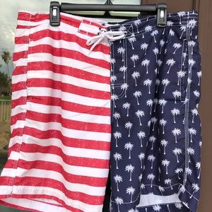 Trunks Red, White & Blue Flag Swim Shorts L